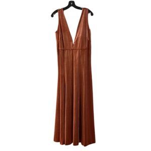 Newbury Street Velvet Plunge Stretch Maxi Dress Womens Size Large? Sleeveless